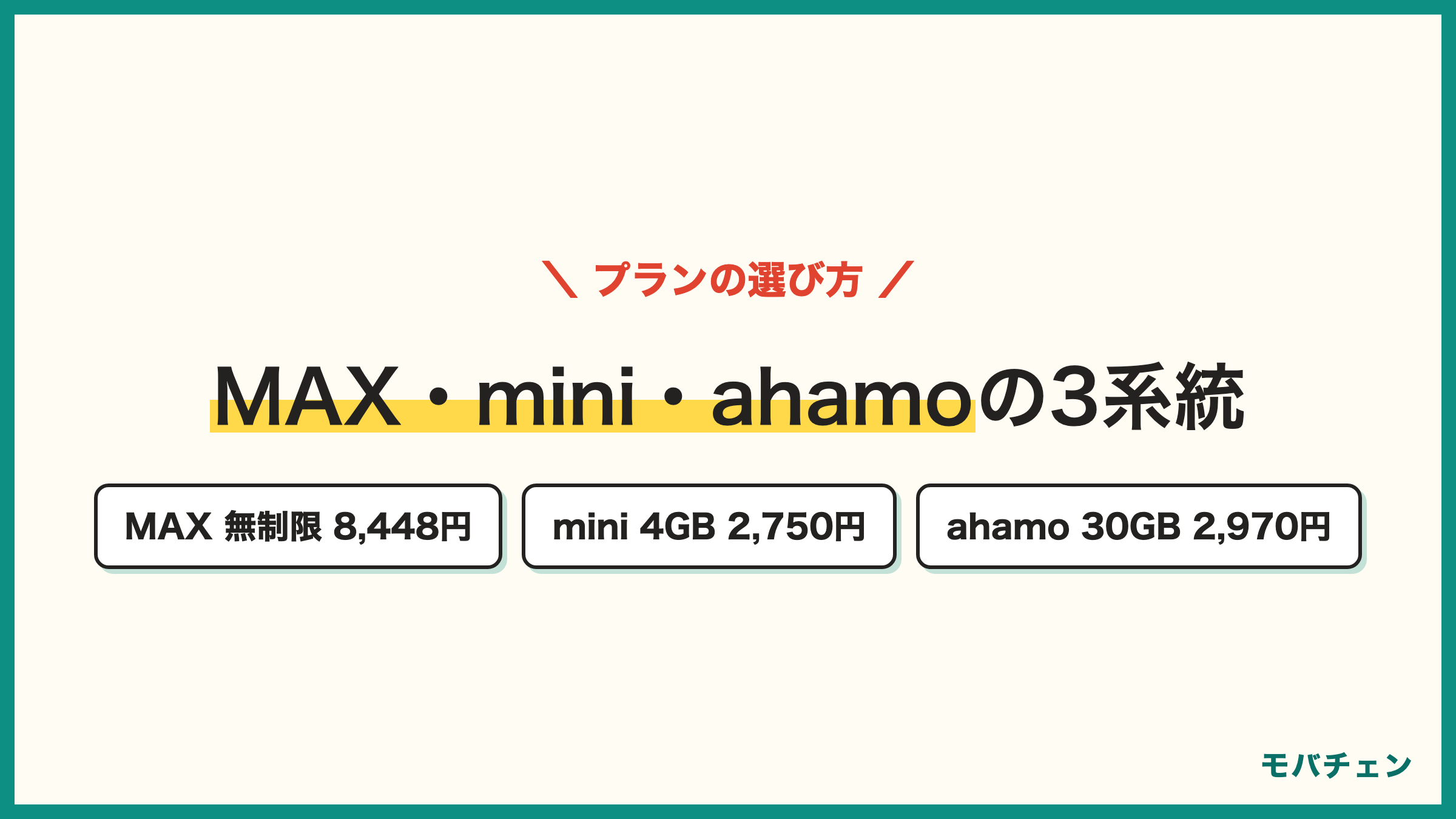 ドコモのプラン3系統 ドコモMAX無制限8448円割引で5148円 ドコモmini4GB2750円10GB3850円 ahamo30GB2970円
