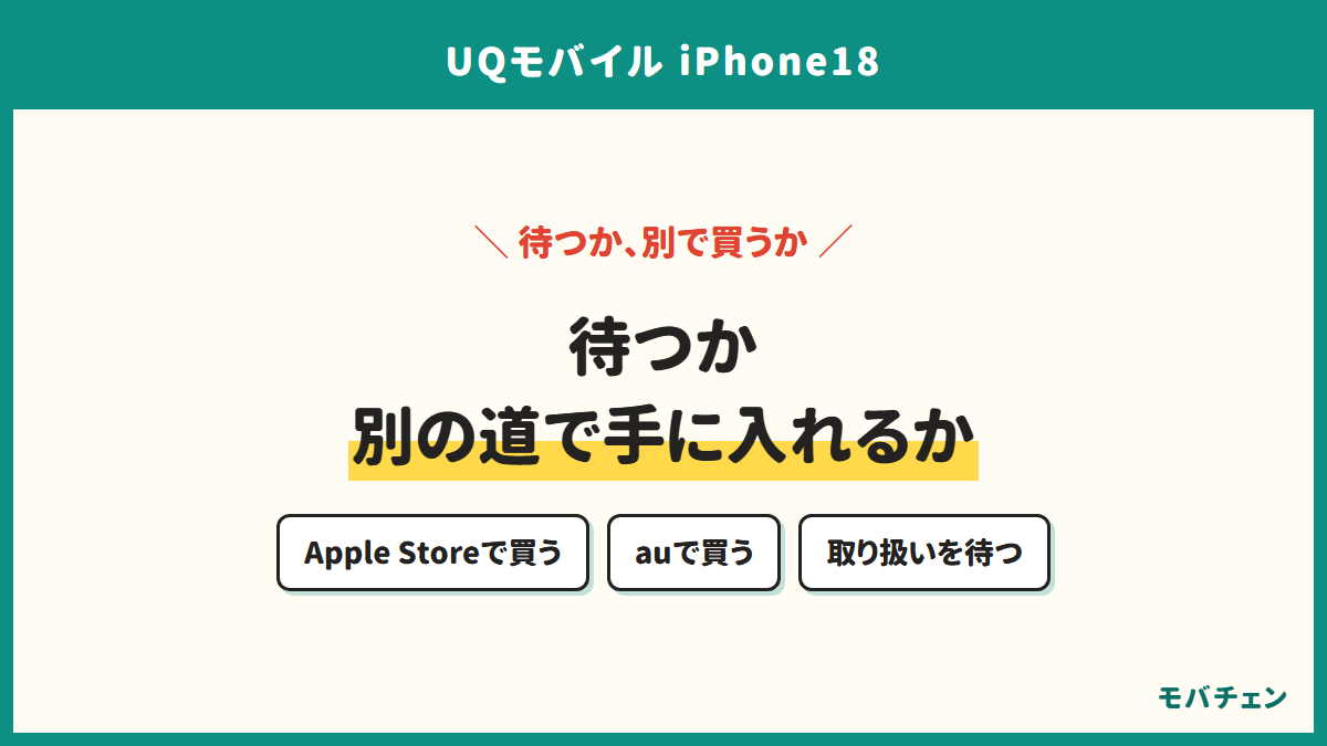 待つか別の道で手に入れるか。Apple Storeで買う、auで買う、取り扱いを待つ