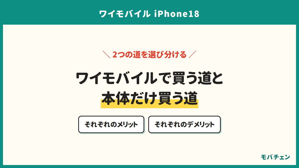 ワイモバイルで買う道と本体だけ買う道。それぞれのメリット、それぞれのデメリット