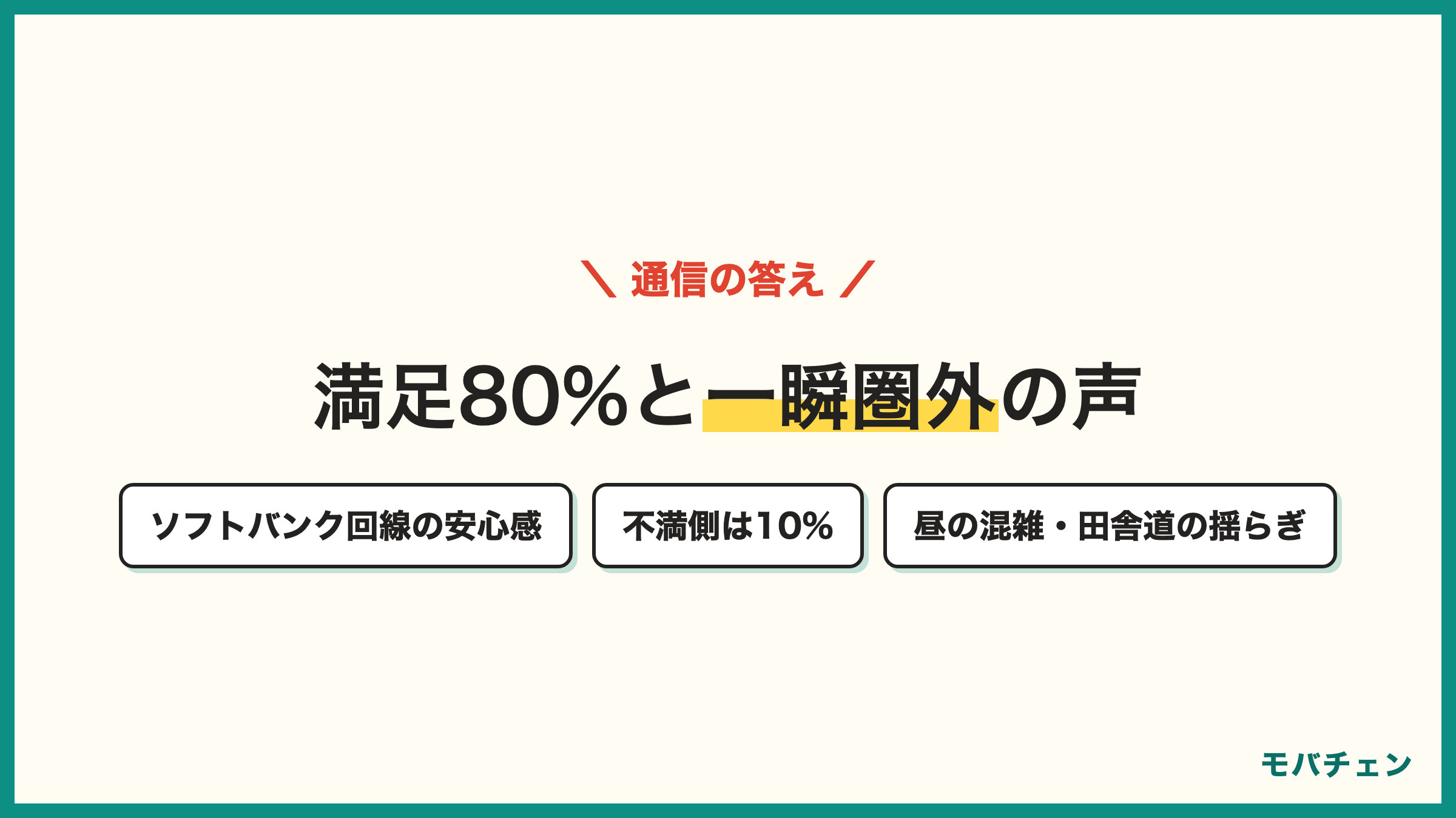LINEMOの通信の答え 通信満足80%と一瞬圏外の声 ソフトバンク回線の安心感 不満側は10% 昼の混雑や田舎道の揺らぎ