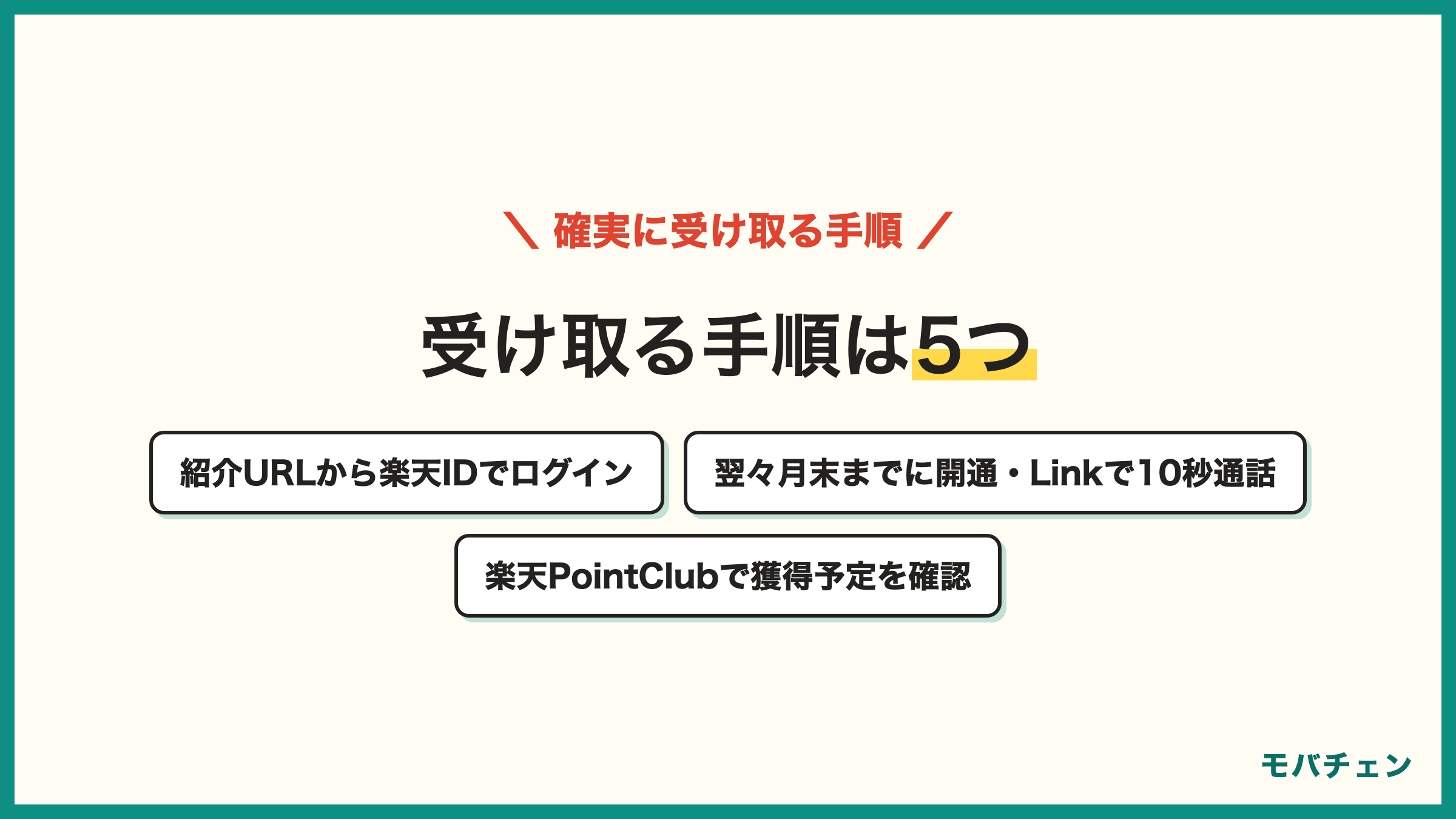 楽天モバイル紹介キャンペーンを確実に受け取る手順 紹介URLから楽天IDでログイン 翌々月末までに申込と開通 Rakuten Linkで10秒以上の通話 楽天PointClubで獲得予定を確認 4ヶ月後から3回に分けて受け取る