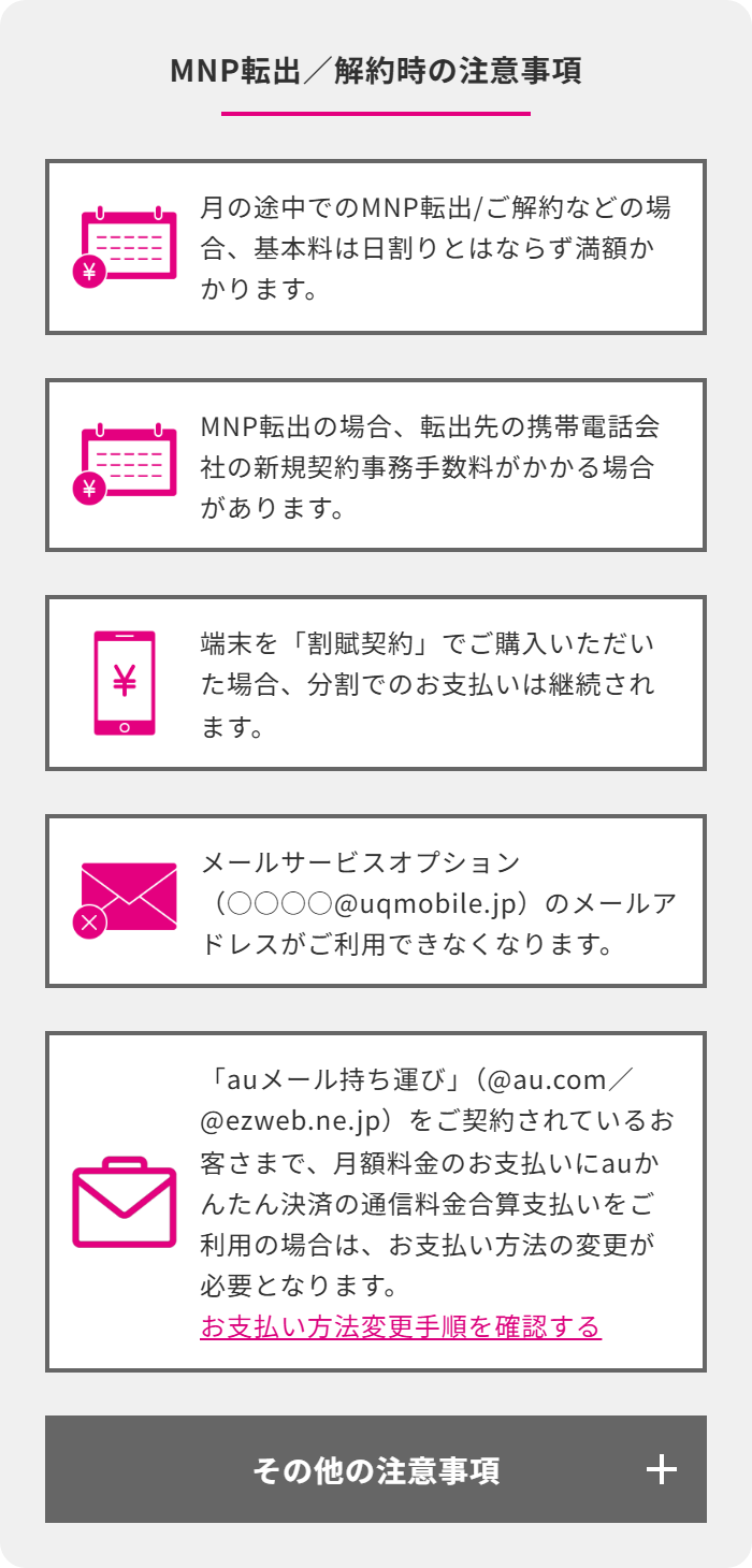 MNP転出と解約の注意